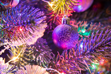 Christmas tree decoration close up