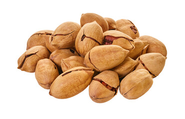 heap of pecans with clipping path