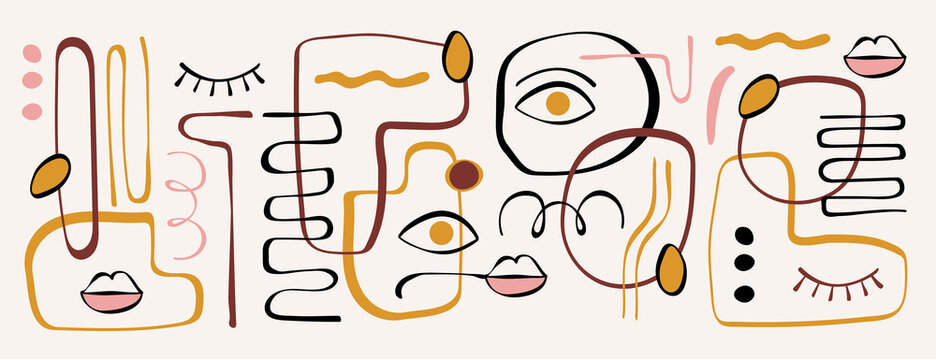 Modern abstract elements set, minimal design, vector illustration.