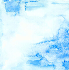 Watercolor adctract colorfu blue background. Movement frozen textured background.