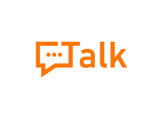 Talk bubble lettering logo.