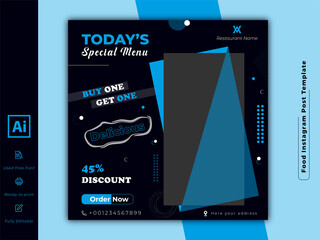 Food social media post banner template