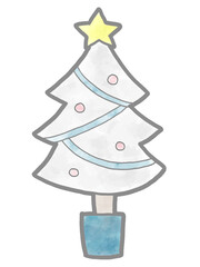 飾りの付いたかわいいクリスマスツリー