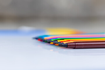 Closeup of colorful sketch pen