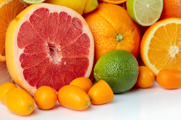 Naklejka na ściany i meble Close up of citrus fruits.