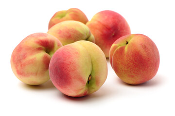 ripe peach on white background 