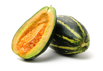 muskmelon on white background