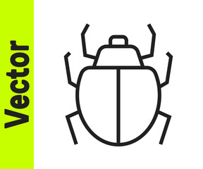 Black line Mite icon isolated on white background. Vector.