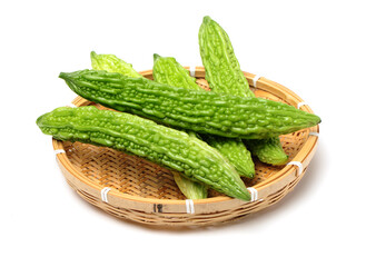 Bitter melon , Bitter gourd on white background