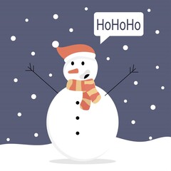 Snowman say hohoho for christmas