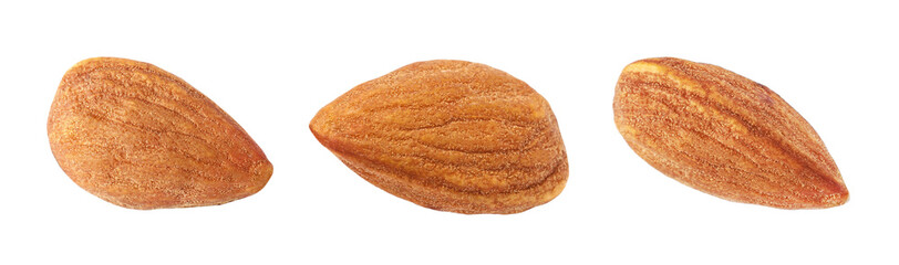 Almonds, isolated on a white background