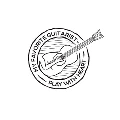 Guitarist logo icon design template