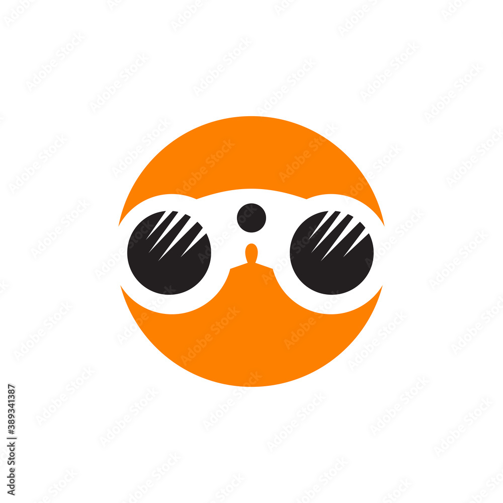 Wall mural binocular icon logo design template