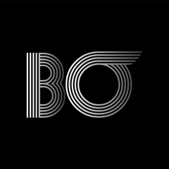 Initial letter logo BO linked white colored, isolated in black background. Vector design template elements for company identity.