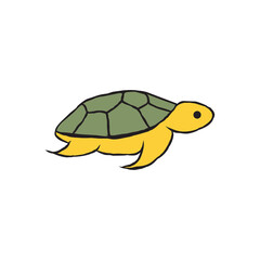 Turtle animal logo design template