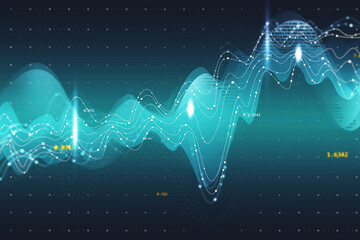 Obraz na płótnie Canvas Futuristic digital graph background, stock market