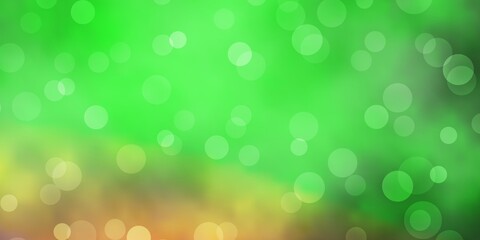 Light Green, Red vector background with circles.