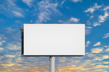 Blank billboard against blue sky