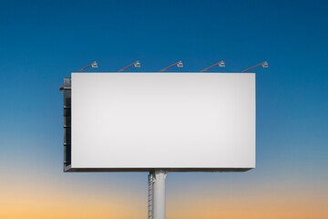 Blank billboard against blue sky