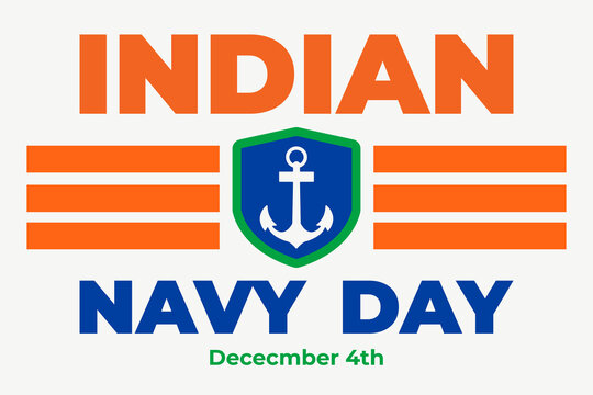 Indian navy day. Celebrated on 4 December every year illustration. Background, poster, greeting card, banner design. 