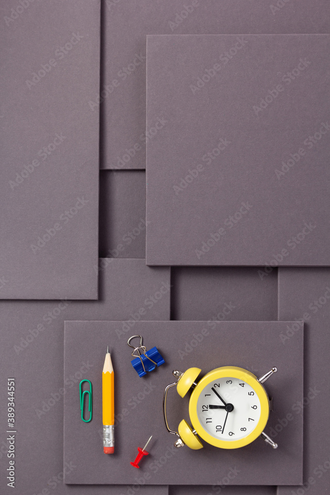 Wall mural school or office accessories and supplies