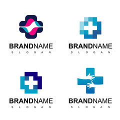 Obraz premium Health Care, Hospital Logo With Cross Symbol