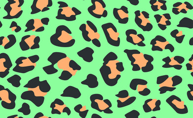Seamless vector leopard pattern.  Trendy stylish wild gepard, leopard print. Animal print background for fabric, textile, design, advertising banner.