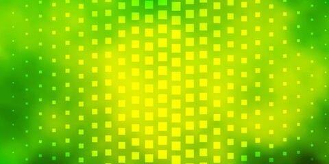 Light Green, Yellow vector background with rectangles.