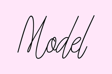 Model Cursive Typography Black Color Text On Light Pink Background  