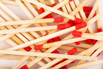 red match sticks on white background