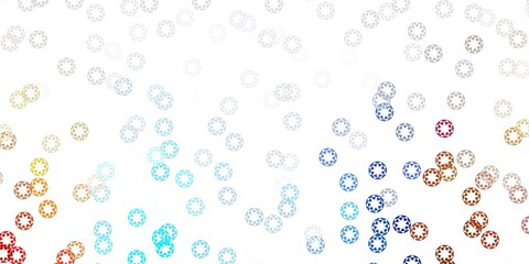 Light blue, yellow vector pattern with spheres.