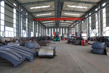 Agricultural machinery manufacturing workshop in a factory, China