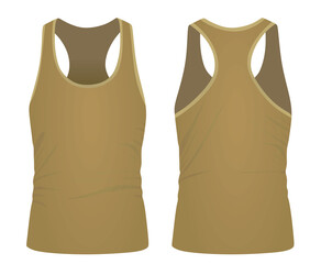 Brown sleeveless t shirt. vector illustration