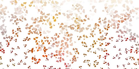 Light green, yellow vector backdrop with chaotic shapes.