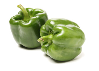 Green pepper on white background