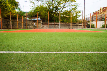 Fototapeta premium Stadium field and grass close-up