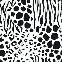 Seamless vector zebra leopard pattern. Trendy stylish wild stripes print. Animal print background for fabric, textile, design, advertising banner etc.