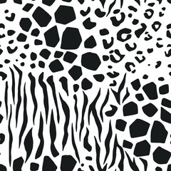 Seamless vector zebra leopard pattern. Trendy stylish wild stripes print. Animal print background for fabric, textile, design, advertising banner etc.
