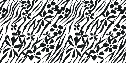 Seamless vector zebra pattern. Trendy stylish wild stripes print. Animal print background for fabric, textile, design, advertising banner etc.