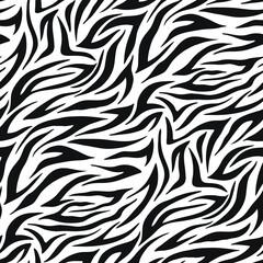 Naklejka na ściany i meble Seamless vector zebra pattern. Trendy stylish wild stripes print. Animal print background for fabric, textile, design, advertising banner etc.