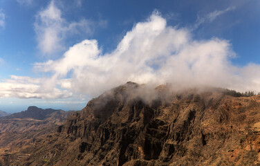 Gran Canaria, landscape of the central part of the island, Las Cumbres, ie The Summits, October 