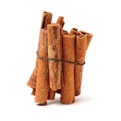Cinnamon Sticks Isolated On White Background stock photo