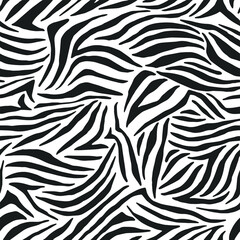 Seamless vector zebra pattern. Trendy stylish wild stripes print. Animal print background for fabric, textile, design, advertising banner etc.