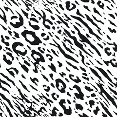 Seamless vector zebra leopard pattern. Trendy stylish wild stripes print. Animal print background for fabric, textile, design, advertising banner etc.