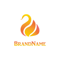 vector logo with a swan for decoration and design