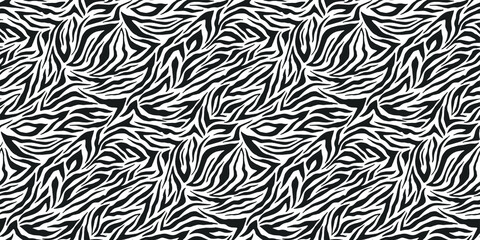 Seamless vector zebra pattern. Trendy stylish wild stripes print. Animal print background for fabric, textile, design, advertising banner etc.