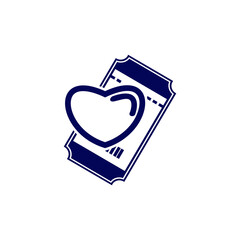 Love Ticket icon design logo vector template, Icon Symbol, Creative design concept