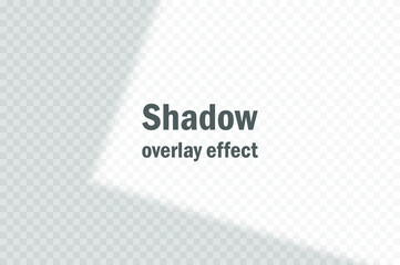 Vector shadow overlay effect. Transparent soft light and shadows from window. Mockup of transparent window shadow and natural lightning. 10 eps mesh.