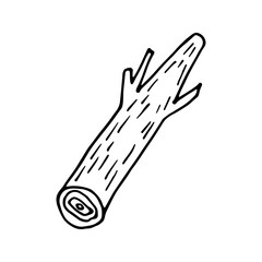 Hand drawn vector firewood clipart. Isolated on white background drawing for prints, poster, cute stationery, travel design. High quality illustration