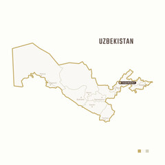 Map of Venezuela with border, cities and capital Tashkent. Each city has separately for your design. Vector Illustration